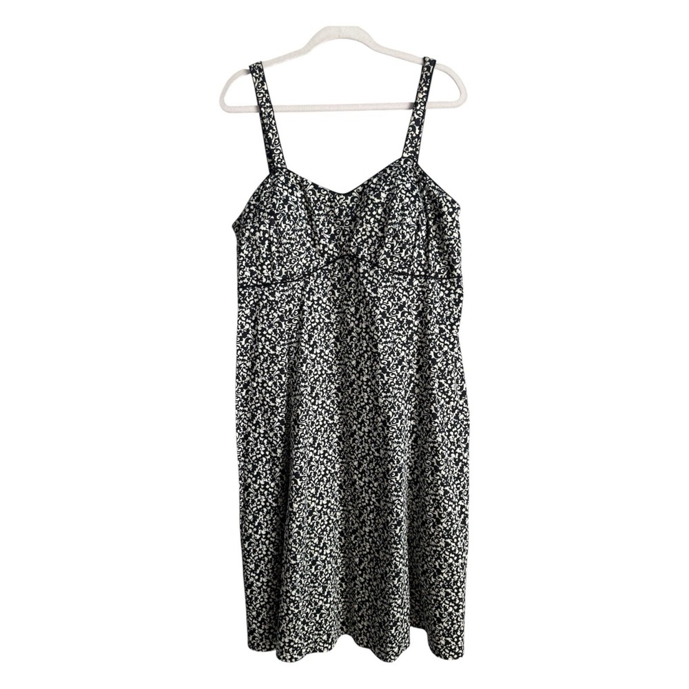 Madison Leigh Monochromatic Geometric Print Sweetheart Neckline Midi Dress 18W